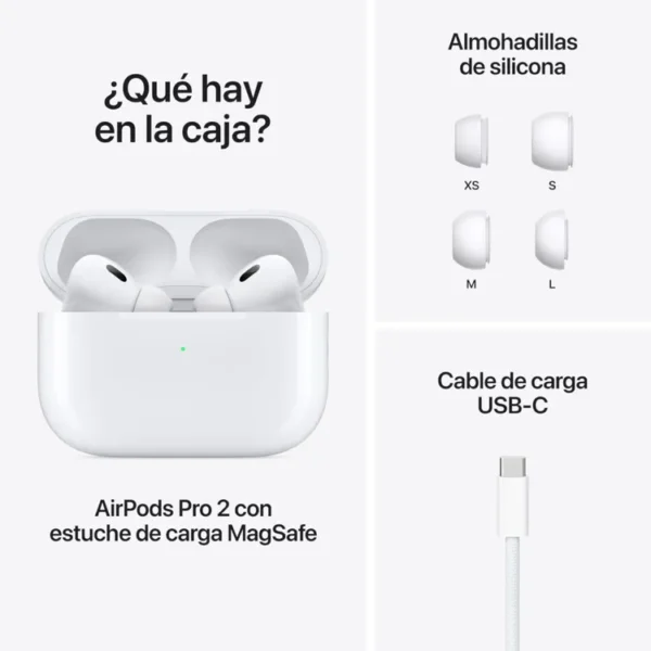 Audífonos Apple AirPods Pro 2 Estuche MagSafe USB-C Blanco - Imagen 3