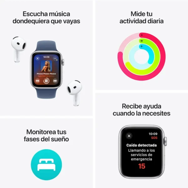 Apple Watch SE GPS de 40 mm Caja de Aluminio en Azul Medianoche, Correa Loop Deportiva Tinta Talla S|M|L - Imagen 3