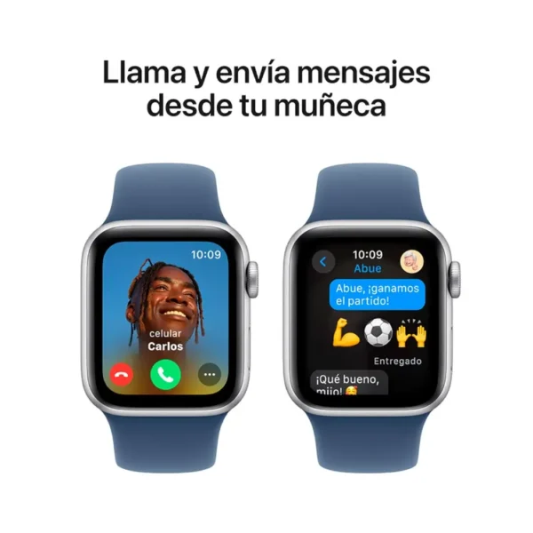 Apple Watch SE GPS de 40 mm Caja de Aluminio en Plata, Correa Deportiva Azul Denim Talla S|M - Imagen 4