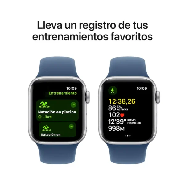 Apple Watch SE GPS de 40 mm Caja de Aluminio en Plata, Correa Deportiva Azul Denim Talla S|M - Imagen 6