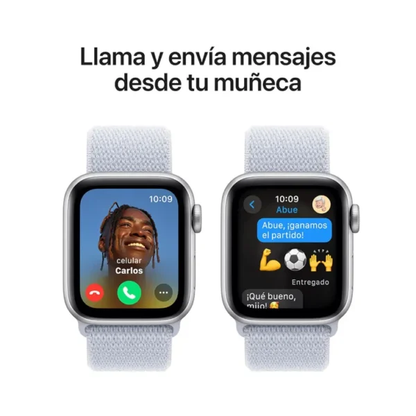 Apple Watch SE GPS de 40 mm Caja de Aluminio en Plata, Correa Loop Deportiva Azul Nube Talla S|M|L - Imagen 4