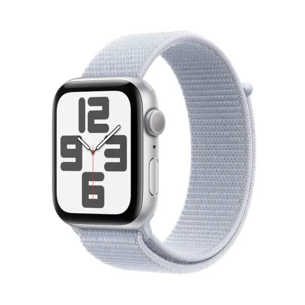 Apple Watch SE GPS de 44 mm Caja de Aluminio en Plata, Correa Loop Deportiva Azul Nube Talla S|M|L