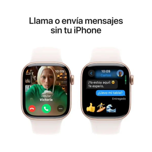 Apple Watch Series 10 GPS de 42 mm Caja de Aluminio en Oro Rosa, Correa Deportiva Rosa Rubor Talla S|M - Imagen 7