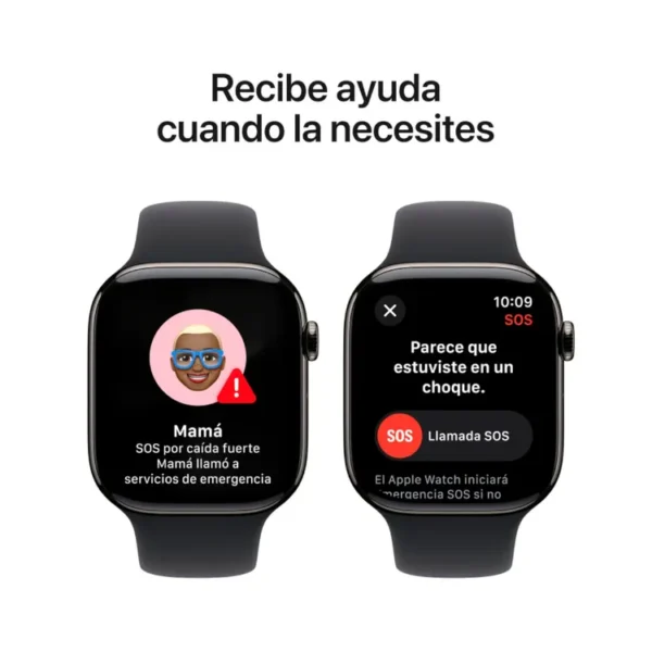 Apple Watch Series 10 GPS + Cellular de 46 mm  Caja de Titanio Pizarra, Correa Deportiva Negra Talla S|M - Imagen 6