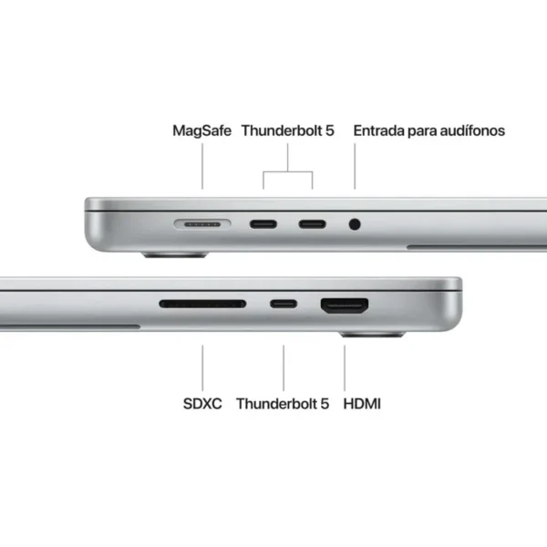 Macbook Pro 16" Pulgadas Chip M4 Pro CPU 14 núcleos GPU 20 núcleos - RAM 24GB - SSD 512GB - Plata - Imagen 7
