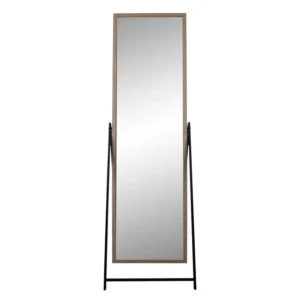 Espejo de Pie FREE HOME con Soporte Marco Natural Negro 150 x 40 cm