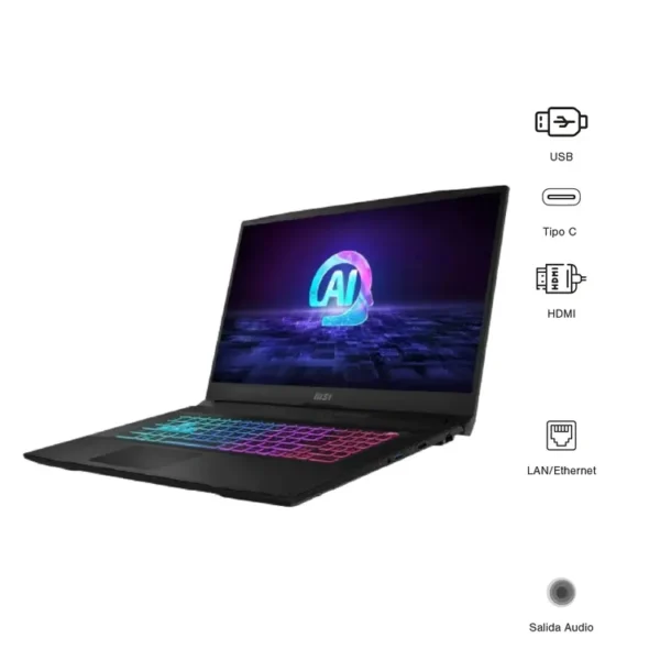 Computador Portátil Gamer MSI Katana 15.6" Pulgadas AI B8VF - AMD Ryzen 7 - RAM 16GB - Disco SSD 512GB - Negro - Imagen 6