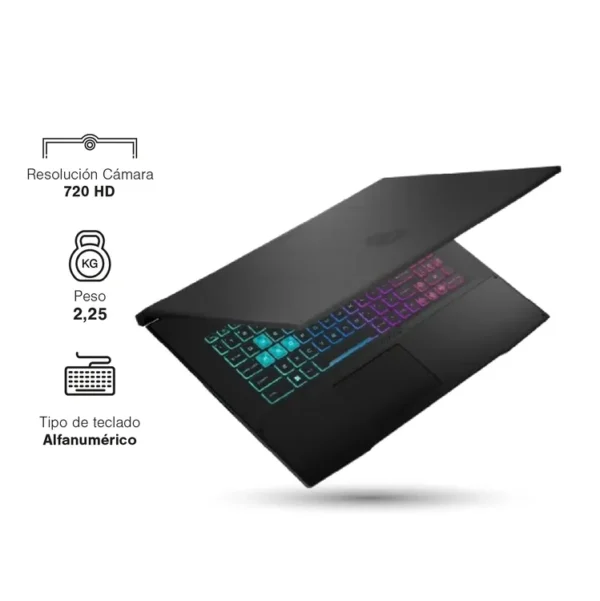 Computador Portátil Gamer MSI Katana 15.6" Pulgadas AI B8VF - AMD Ryzen 7 - RAM 16GB - Disco SSD 512GB - Negro - Imagen 7