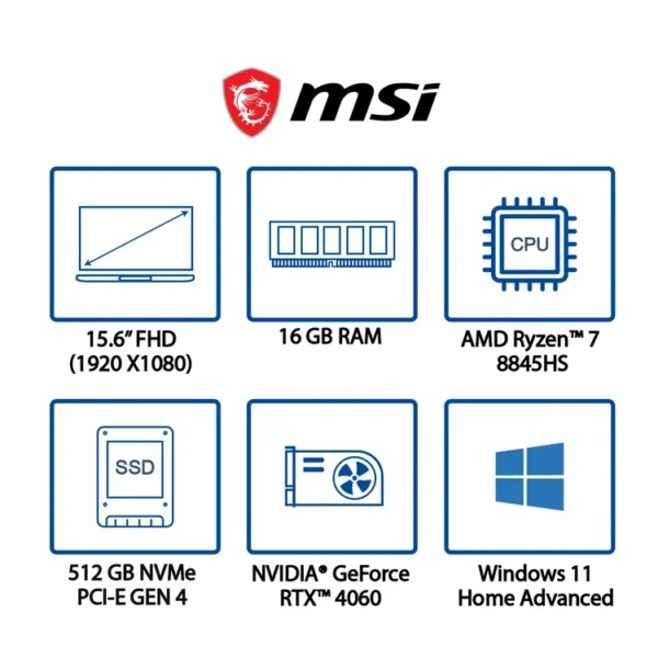 Computador Portátil Gamer MSI Katana 15.6" Pulgadas AI B8VF - AMD Ryzen 7 - RAM 16GB - Disco SSD 512GB - Negro - Imagen 10