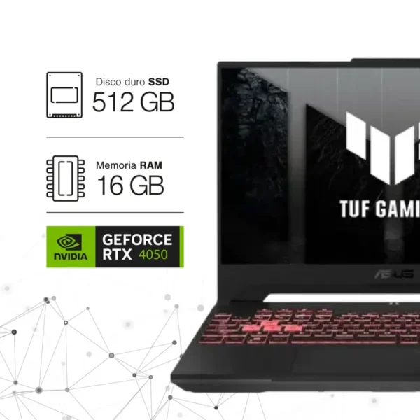 Computador Portátil Gamer ASUS TUF 15.6" Pulgadas FA507NUR - AMD Ryzen 7 - RAM 16GB - Disco SSD 512 GB - Gris - Imagen 2