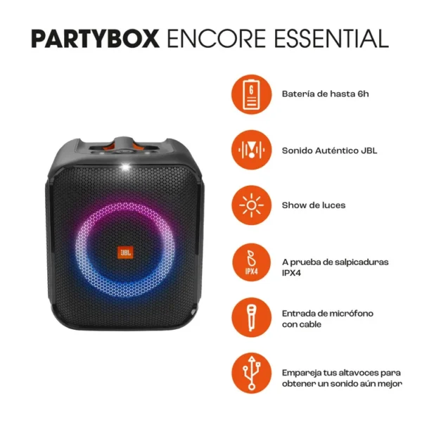 Parlante JBL PARTYBOX Encore Essential 100W Negro - Imagen 3