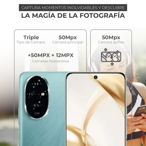 Celular HONOR 200 256GB 5G Verde - Imagen 4