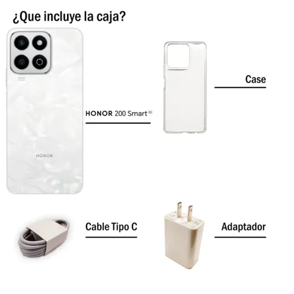Celular HONOR 200 SMART 256G 5G Blanco - Imagen 3