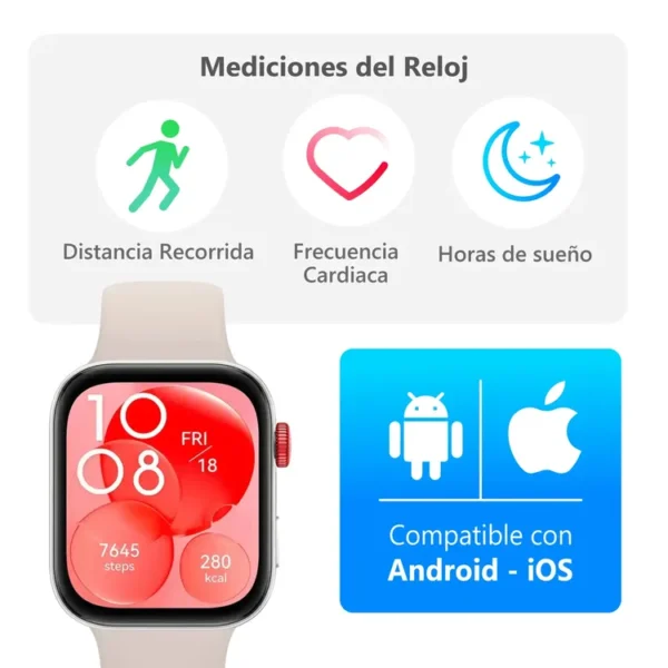 Reloj HUAWEI Watch Fit 3 46.23 mm Blanco Lunar - Imagen 4