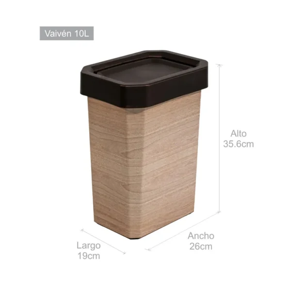 Caneca / Papelera Tapa Vaivén 10 Litros ESTRA 10 Litros - Imagen 2
