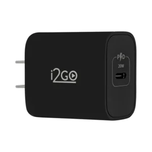 Adaptador|Cargador de Pared i2GO USB-C 20W Carga Rápida Negro