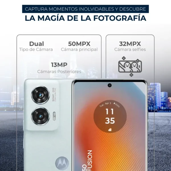 Celular MOTOROLA Edge 50 Fusion 256GB Azul - Imagen 4