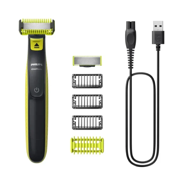 Afeitadora PHILIPS OneBlade Face & Body 3 peines guía, 2 peines para cuerpo, QP2824/10 Verde