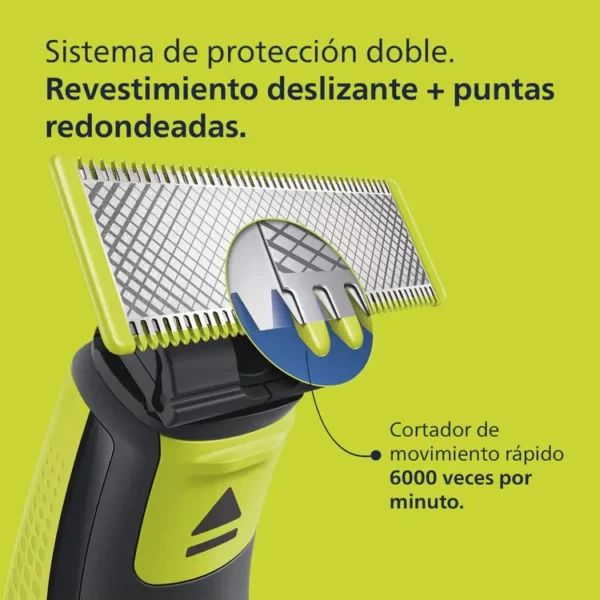 Afeitadora PHILIPS OneBlade Face & Body 3 peines guía, 2 peines para cuerpo, QP2824/10 Verde - Imagen 2