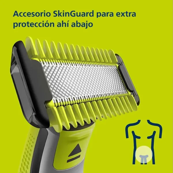 Afeitadora PHILIPS OneBlade Face & Body 3 peines guía, 2 peines para cuerpo, QP2824/10 Verde - Imagen 3