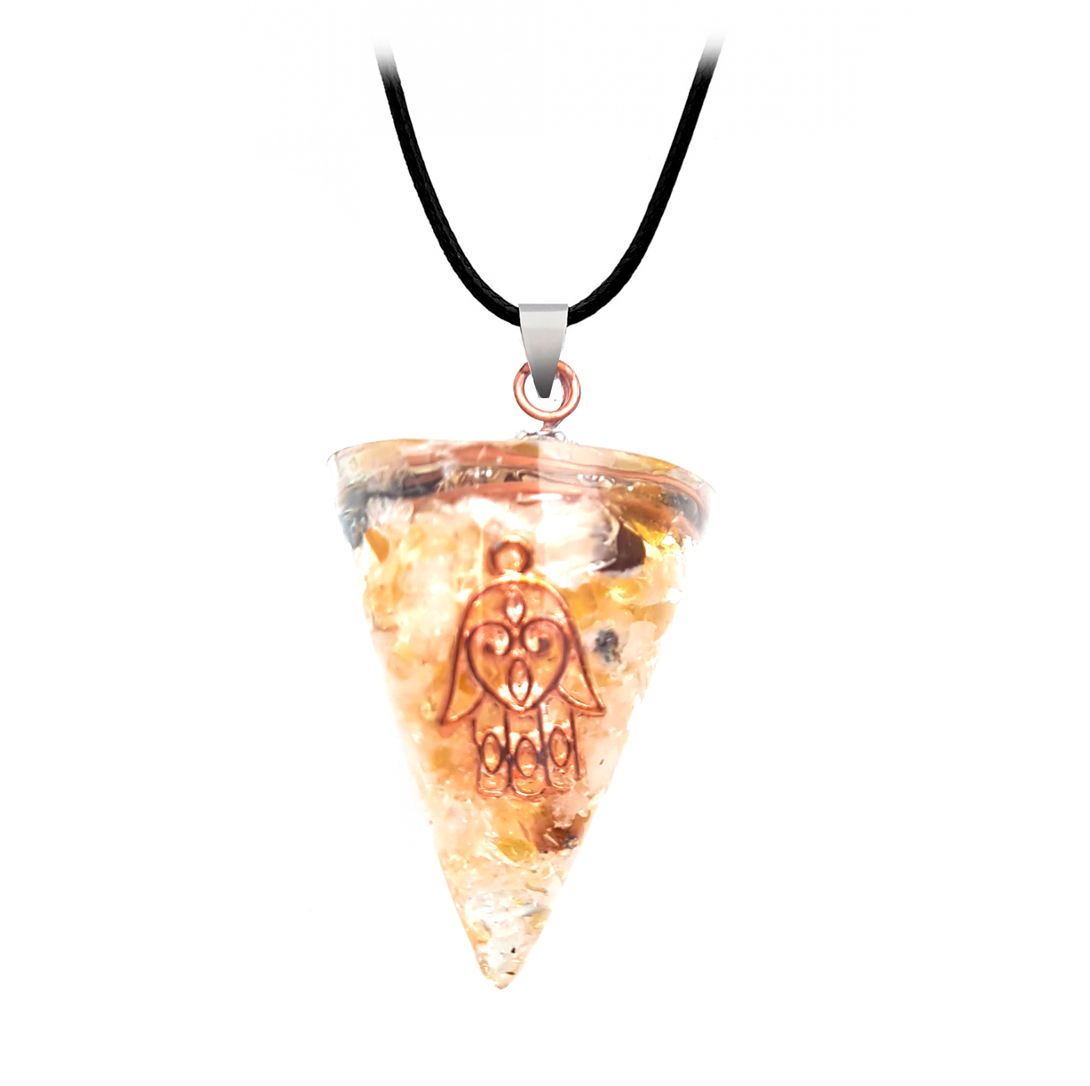 Collar Orgonita Mano Citrino Cuarzo Estu