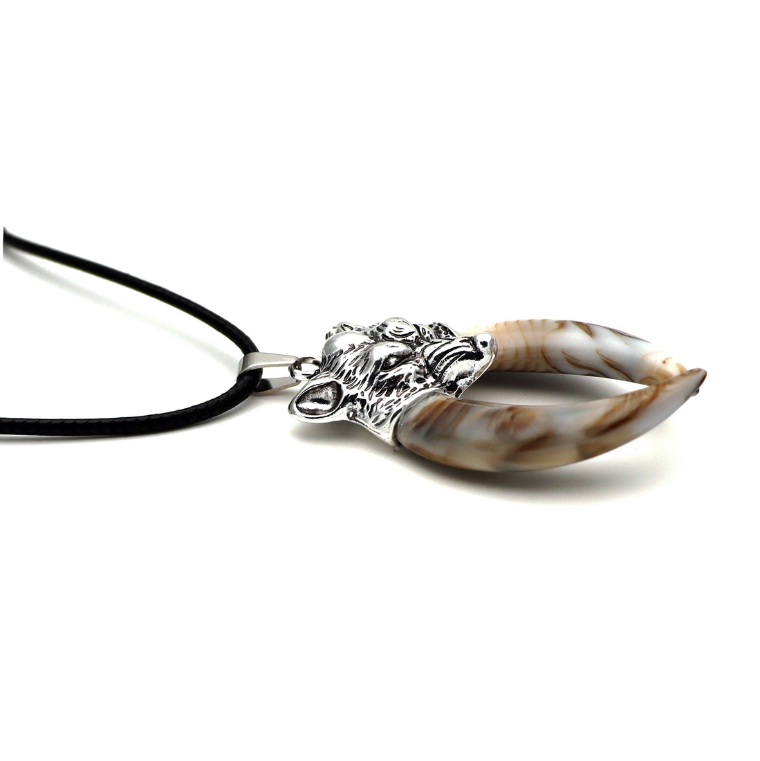 Collar Lobo Doble Colmillo + Estuche