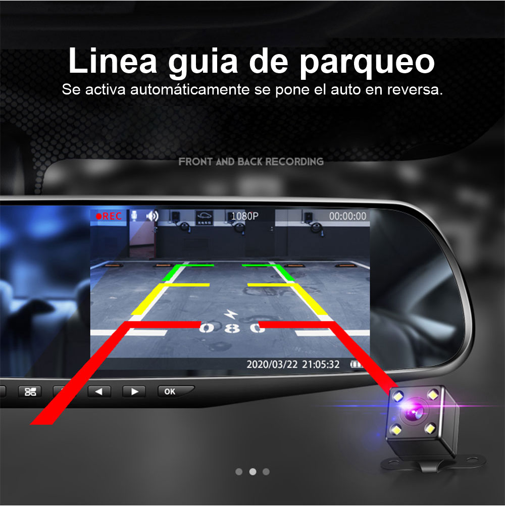 Espejo retrovisor tv doble cámara para c - Image 2