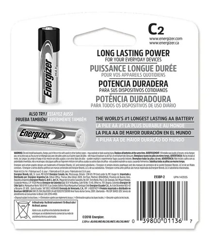 pila Alcalina Max C2 Energizer - Image 2