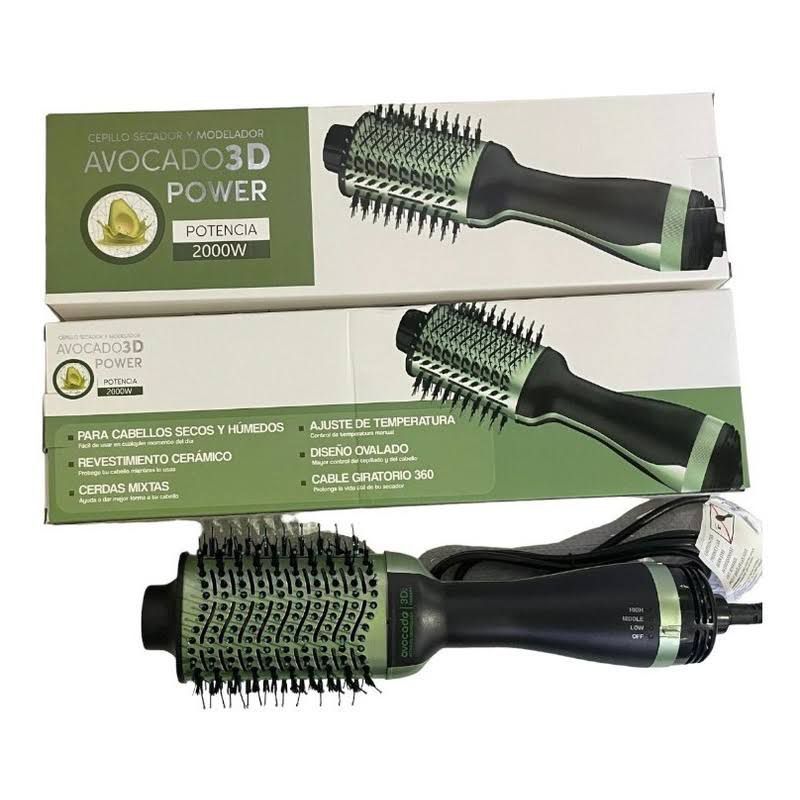 cepillo secador para cabello aguacate