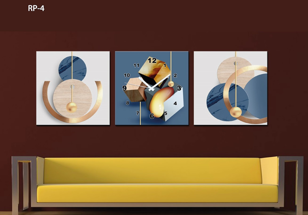 RELOJ PARED ESTILO POLIPTICO 3 PIEZ RP-4