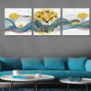 RELOJ PARED ESTILO POLIPTICO 3 PIEZ RP-9