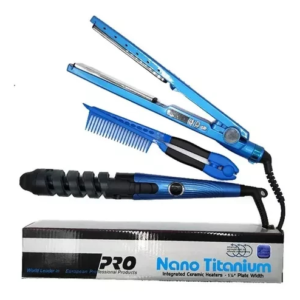 COMBO NANO  (PLANCHA, RIZADORA,PEINILLA)