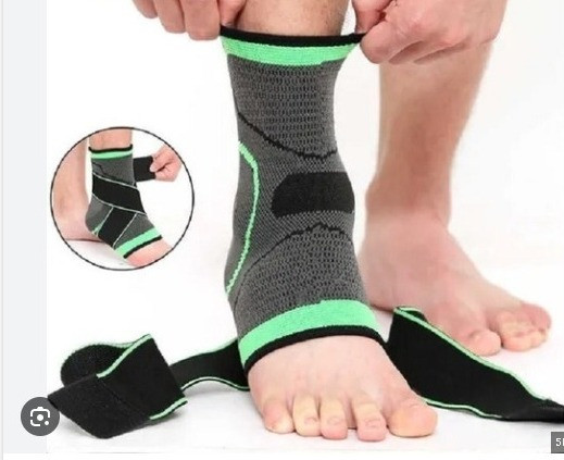 TOBILLERA ELASTICA AJUSTABLE VERDE NEGRA - Imagen 2