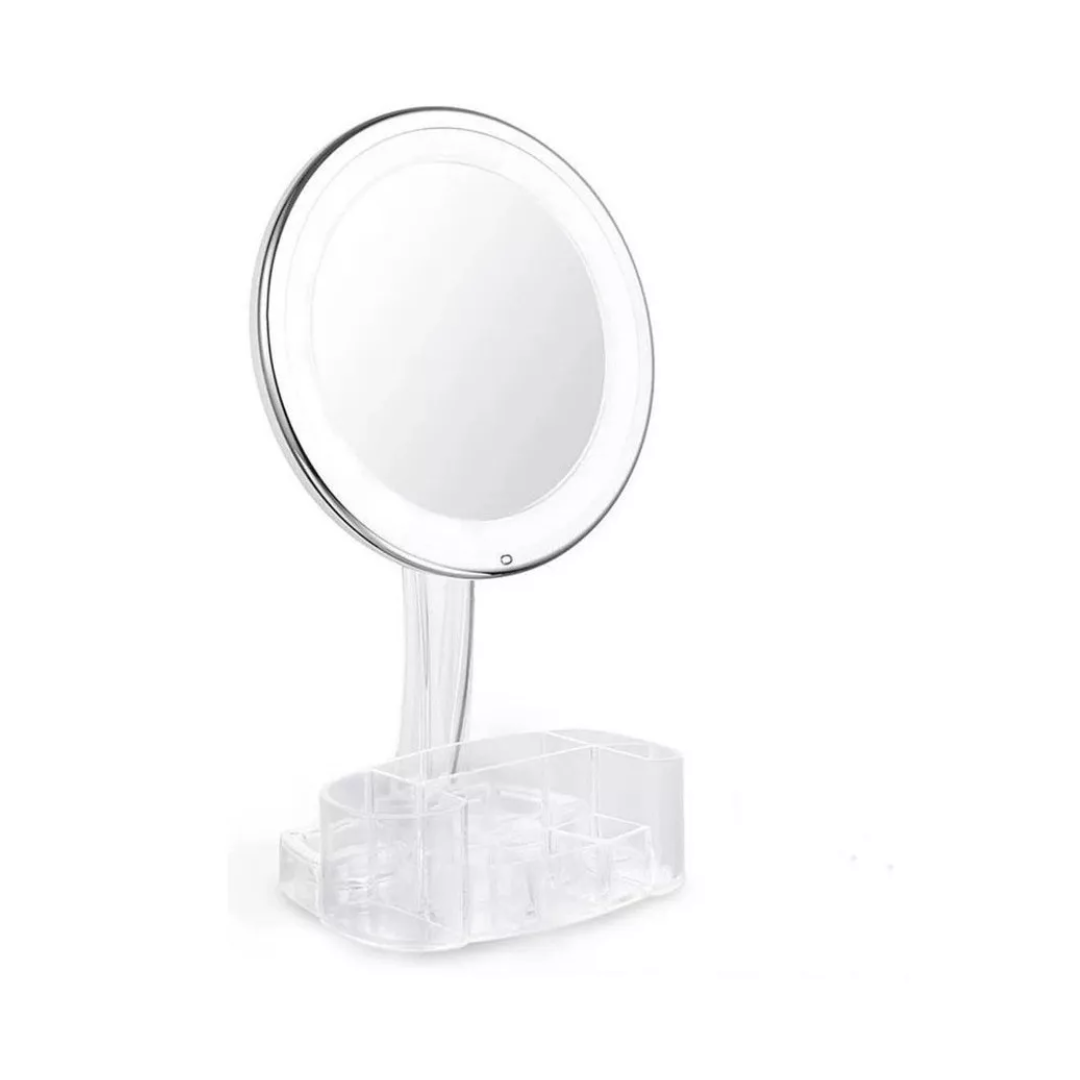 Espejo De Maquillaje Luz Led 90° + Organ