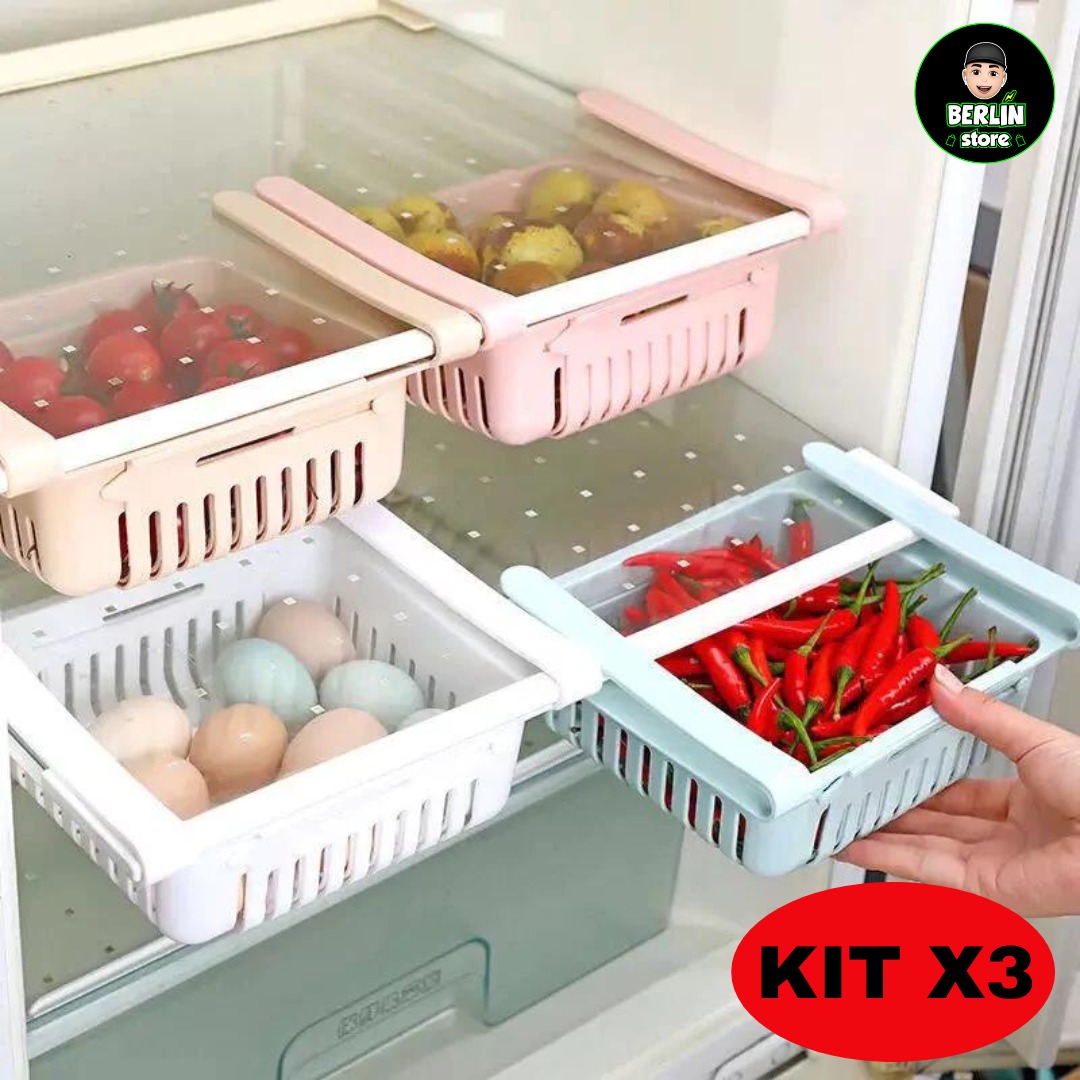 KIT X3 DE ORGANIZADORES PARA NEVERA