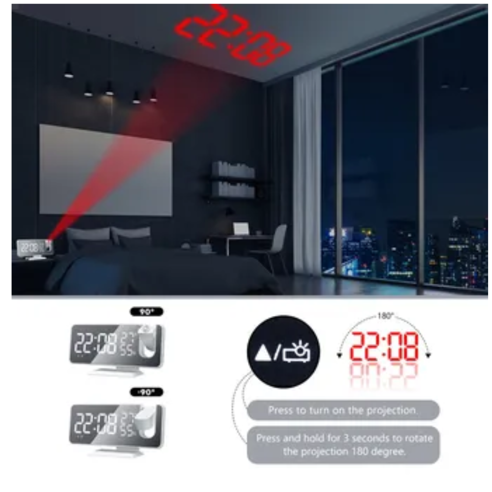 Reloj Despertador Digital Alarma Lcd Pro