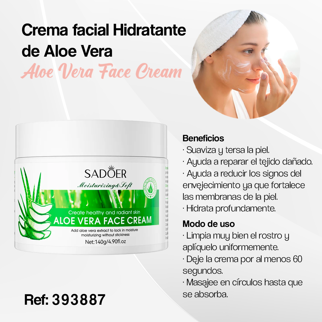 393887-CREMA FACIAL HIDRATANTE DE ALOE V