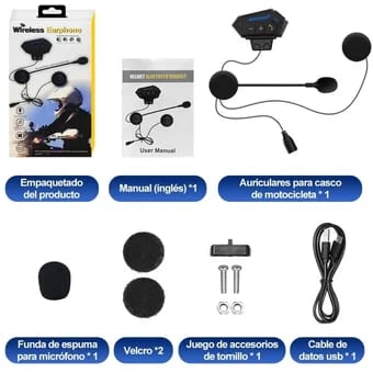 Intercomunicador Inalámbrico Para Casco