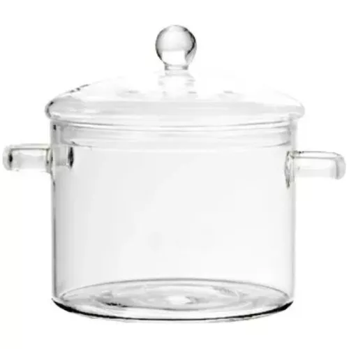 Olla De Vidrio De Borosilicato Con Tapa