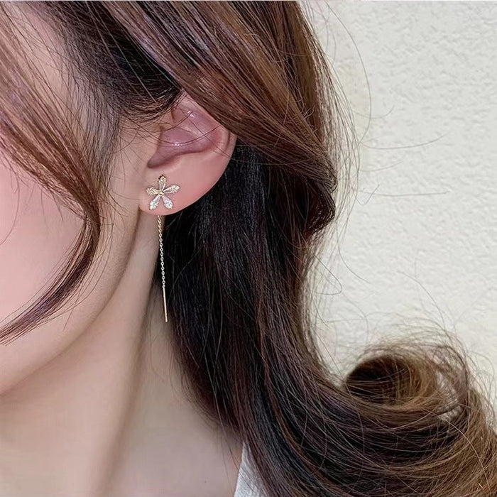 Pendientes de flores de diamante - Imagen 2