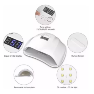 Lámpara Led-Uv Uñas Gel Profesional 72W
