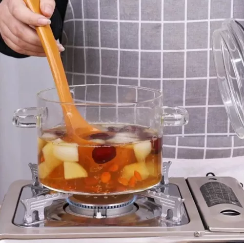 Olla De Vidrio De Borosilicato Con Tapa - Imagen 2