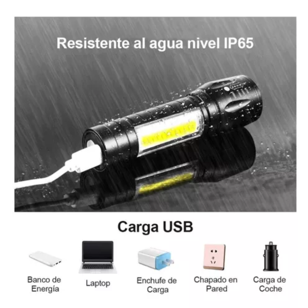 Super Mini Linterna Led Recargable Luz
