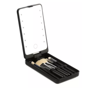 Espejo Luz Led y Brochas Para Maquillaje