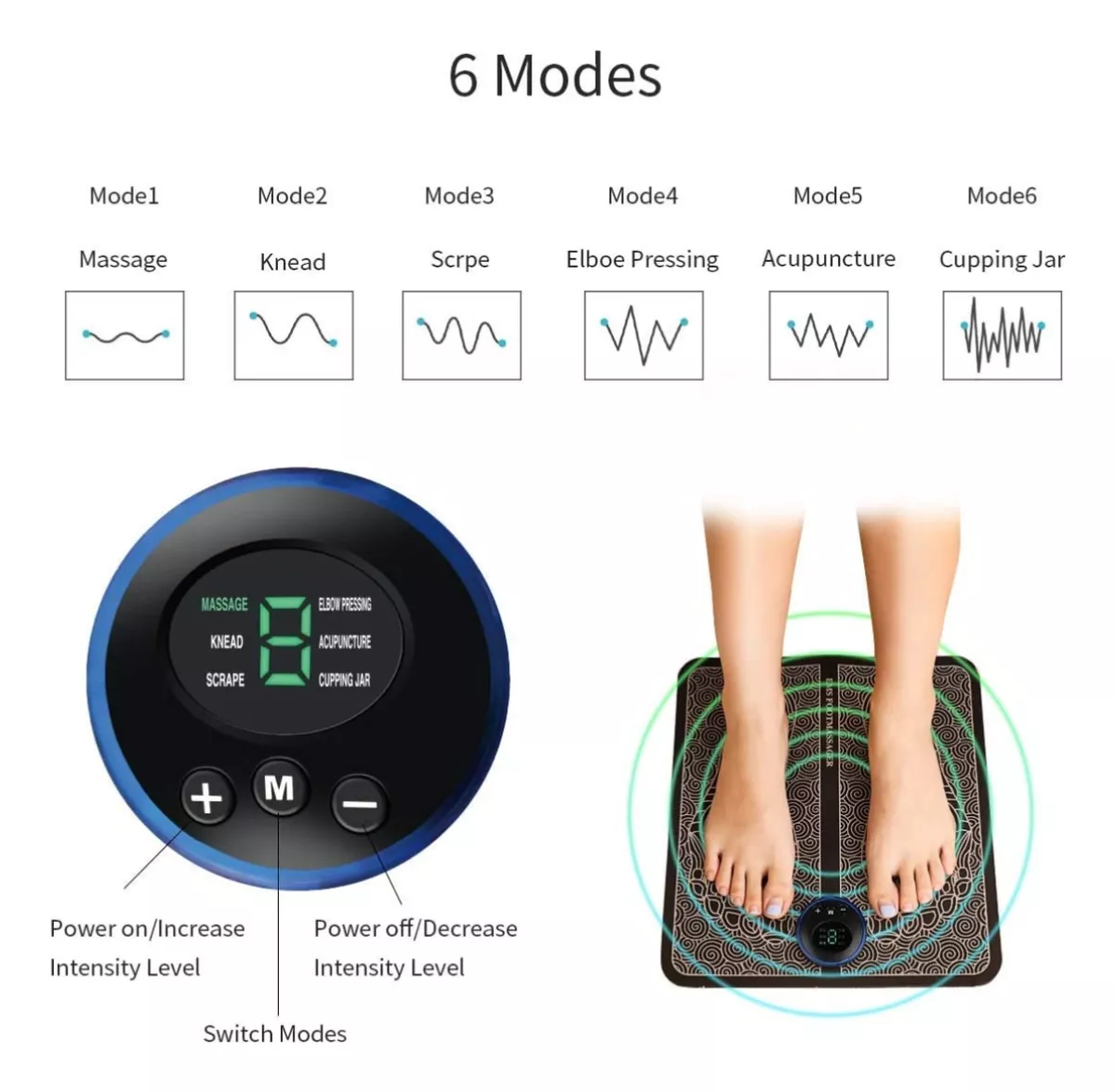 Masajeador Pies Tapete Electro Estimulad