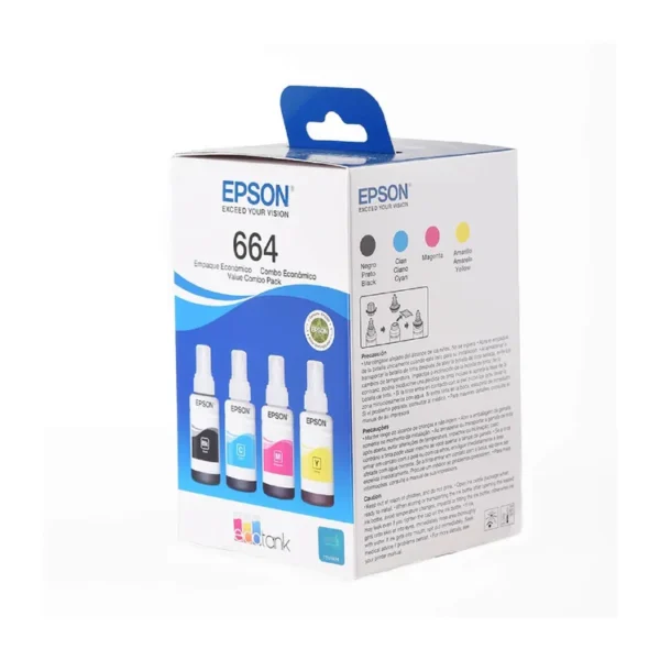 Kit Epson 4 Botellas 664 Color Negro - Cyan-Magenta - Amarillo - Imagen 2