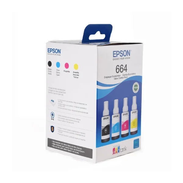 Kit Epson 4 Botellas 664 Color Negro - Cyan-Magenta - Amarillo - Imagen 3