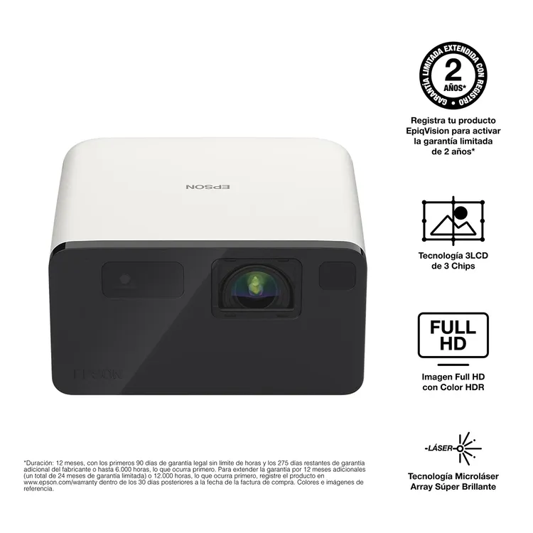 Videoproyector Portátil EPSON EpiqVision EF21 FHD con Google TV Blanco - Imagen 4