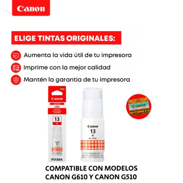 Botella de tinta Canon GI-13 Rojo - Imagen 3