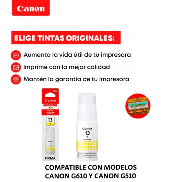Botella de tinta Canon GI-13 Amarillo - Imagen 4
